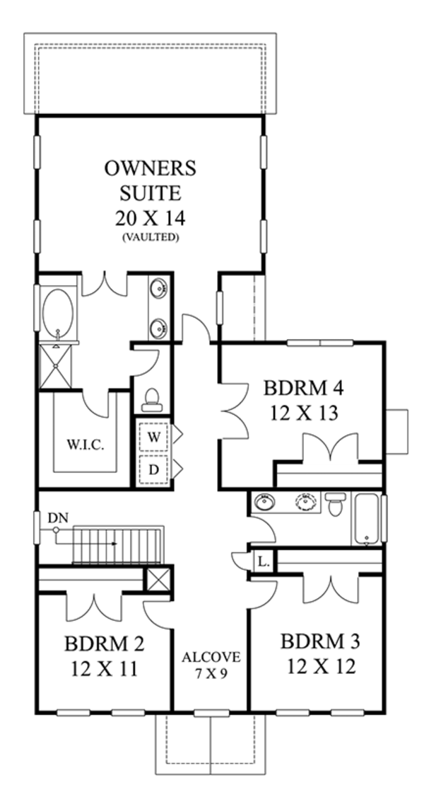 House Design - Colonial Floor Plan - Upper Floor Plan #1053-73