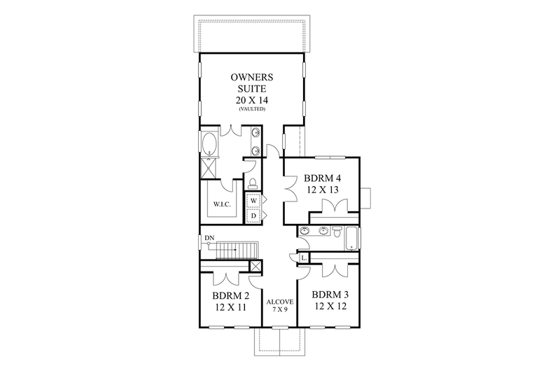 Home Plan - Floor Plan - Upper Floor for Colonial House Plan #1053-73 - 4 bed, 3 bath