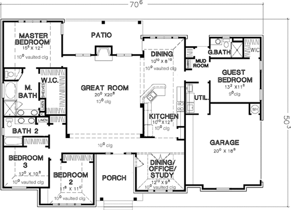 House Plan Design - Country Floor Plan - Main Floor Plan #472-374
