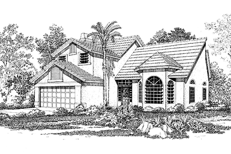 Dream House Plan - Exterior - Front Elevation 3 for Mediterranean House Plan #72-920 - 4 bed, 2.5 bath