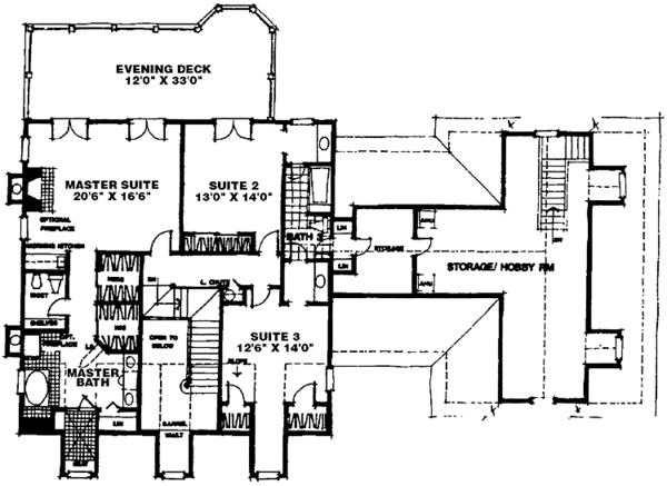 Dream House Plan - Country Floor Plan - Upper Floor Plan #1007-51