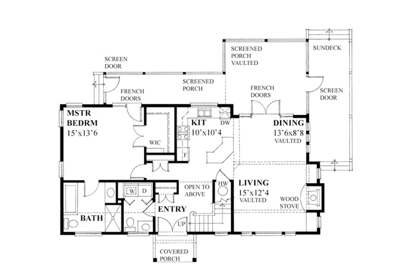 House Design - Floor Plan - Main Floor for Country House Plan #118-164 - 3 bed, 2.5 bath