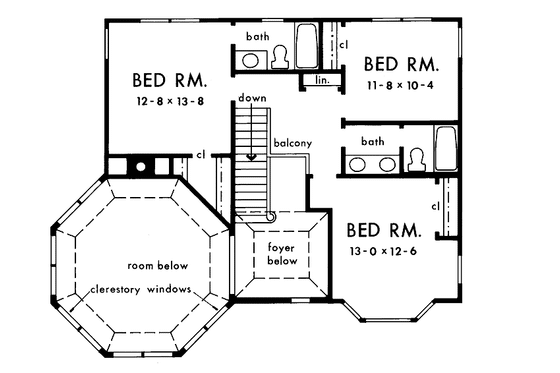 Floor Plan - Upper Floor for Victorian House Plan #929-144 - 4 bed, 3.5 bath
