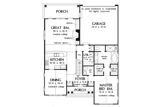 Floor Plan - Main Floor for Traditional House Plan #929-770 - 3 bed, 2.5 bath