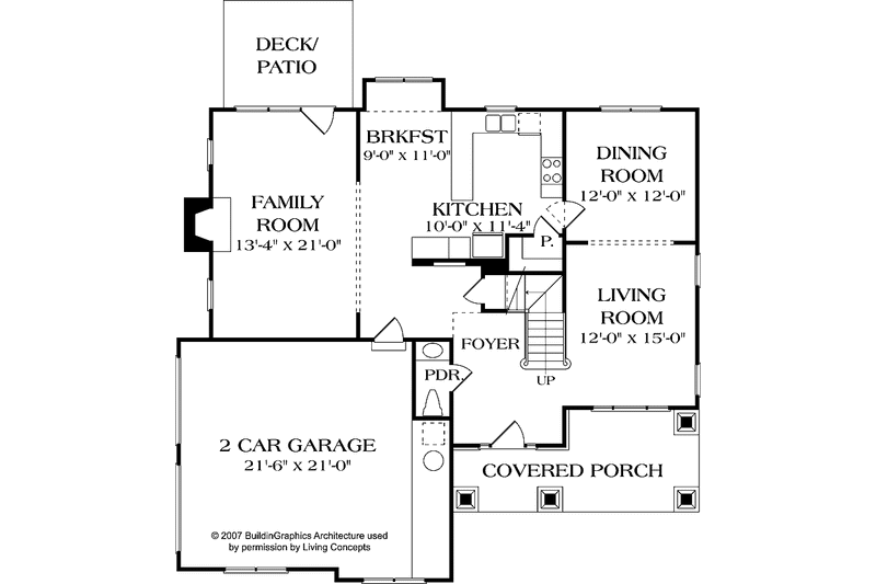 Dream House Plan - Floor Plan - Main Floor for Craftsman House Plan #453-531 - 3 bed, 2.5 bath