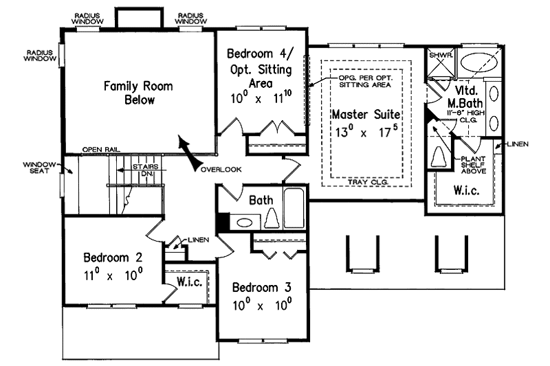 Home Plan - Floor Plan - Upper Floor for Colonial House Plan #927-715 - 4 bed, 2.5 bath