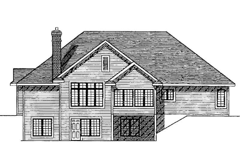 Home Plan - Exterior - Rear Elevation for Mediterranean House Plan #70-1342 - 2 bed, 2 bath