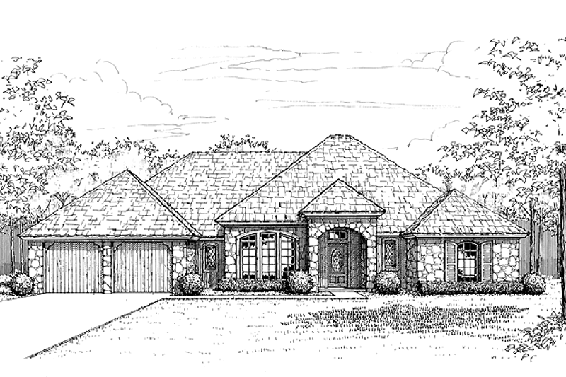 House Blueprint - Country Exterior - Front Elevation Plan #310-1001