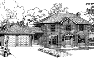 House Design - Exterior - Front Elevation for Colonial House Plan #47-681 - 4 bed, 2.5 bath