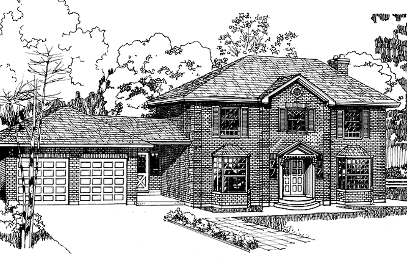 Architectural House Design - Colonial Exterior - Front Elevation Plan #47-681