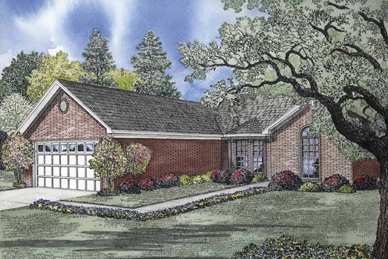 Exterior - Front Elevation 3 for Ranch House Plan #17-2838 - 3 bed, 2 bath