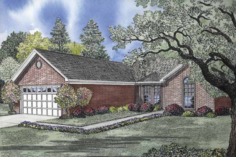Home Plan - Exterior - Front Elevation 3 for Ranch House Plan #17-2838 - 3 bed, 2 bath