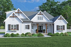 Ranch Exterior - Front Elevation Plan #927-1030