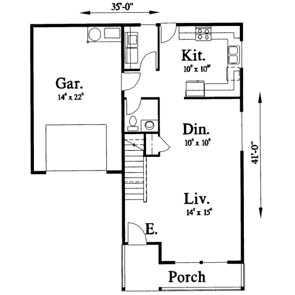 Traditional Floor Plan - Main Floor Plan #303-350