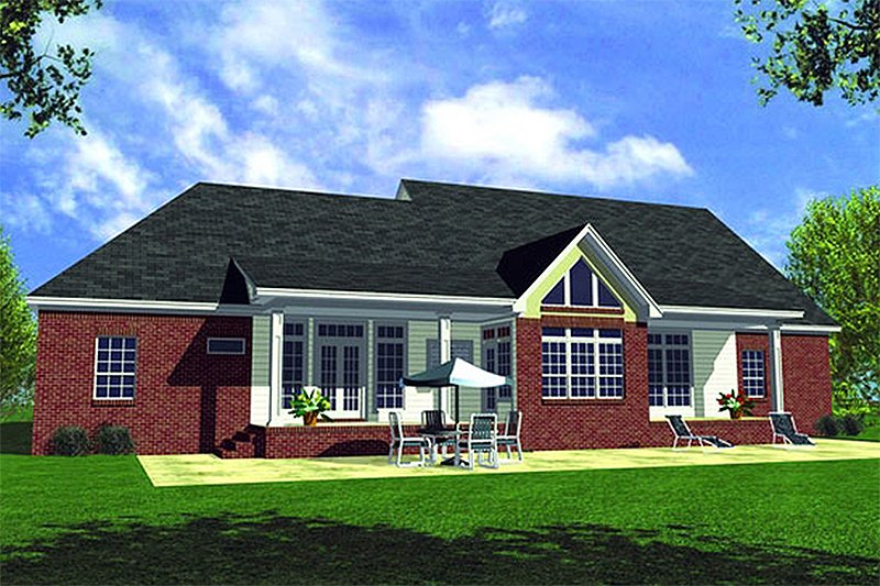 Home Plan - Exterior - Rear Elevation for Traditional House Plan #21-116 - 3 bed, 3 bath