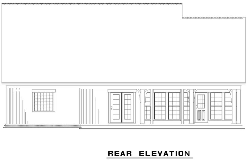 Home Plan - Exterior - Rear Elevation for Ranch House Plan #17-3326 - 3 bed, 2 bath