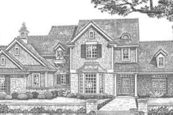 Exterior - Front Elevation for European House Plan #310-321 - 3 bed, 2.5 bath
