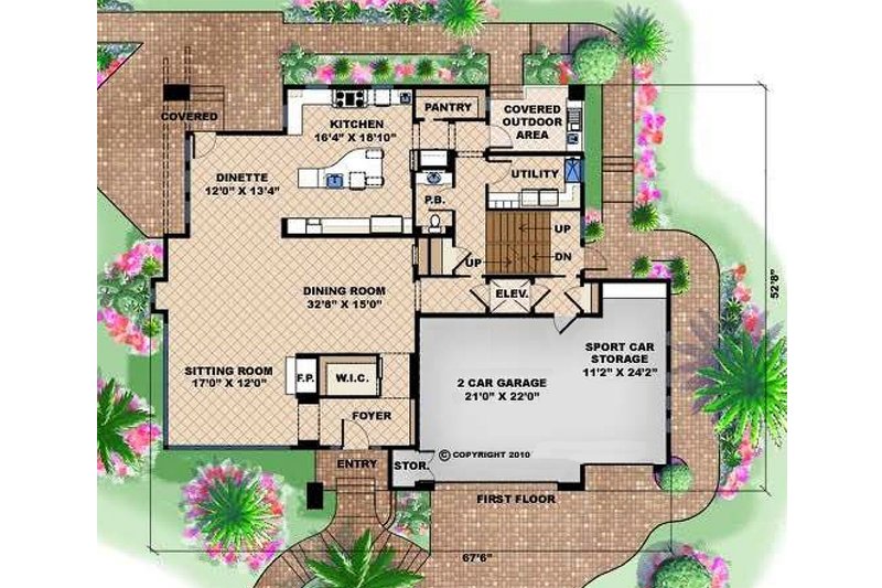 Architectural House Design - Floor Plan - Main Floor for Modern House Plan #27-533 - 5 bed, 5.5 bath