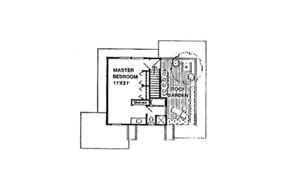 Floor Plan - Upper Floor for Adobe / Southwestern House Plan #116-191 - 3 bed, 2 bath