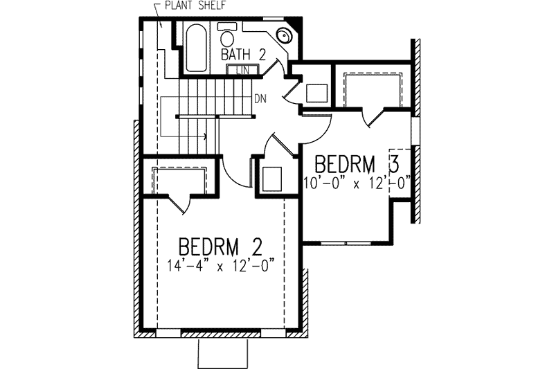 Dream House Plan - Floor Plan - Upper Floor for European House Plan #410-327 - 3 bed, 2 bath