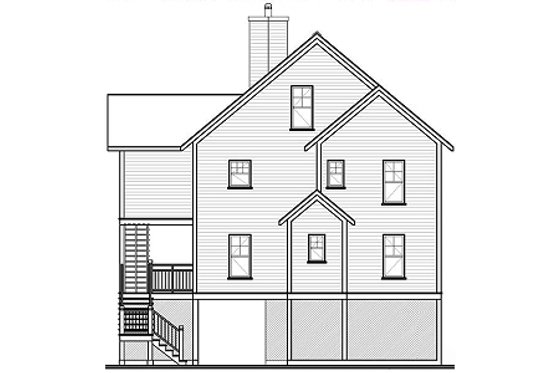 Exterior - Rear Elevation for Beach House Plan #23-2041 - 5 bed, 3.5 bath