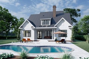 Exterior - Rear Elevation for Farmhouse House Plan #929-1064 - 4 bed, 3.5 bath