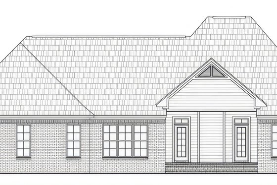 Exterior - Rear Elevation for Farmhouse House Plan #21-548 - 3 bed, 2.5 bath