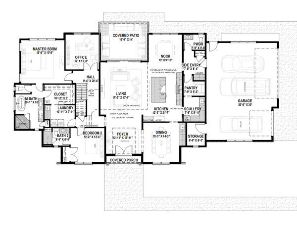 Traditional Floor Plan - Main Floor Plan #1069-35