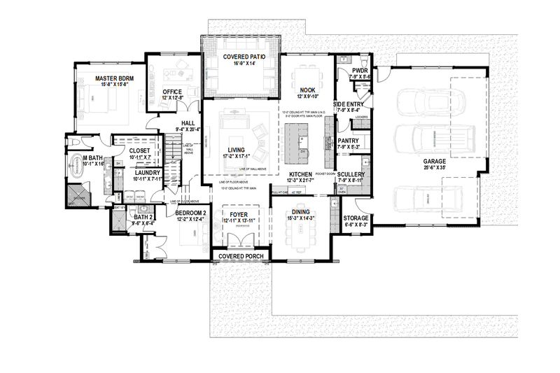 House Blueprint - Floor Plan - Main Floor for Traditional House Plan #1069-35 - 4 bed, 4.5 bath