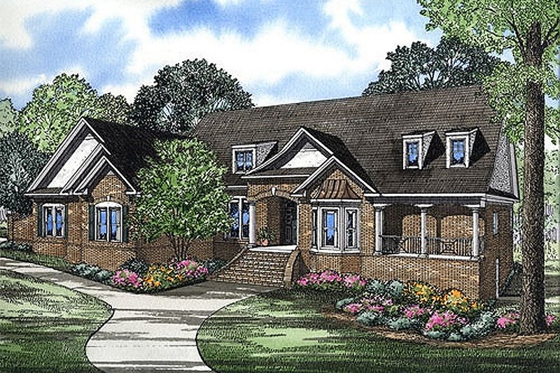 Architectural House Design - European Exterior - Front Elevation Plan #17-240