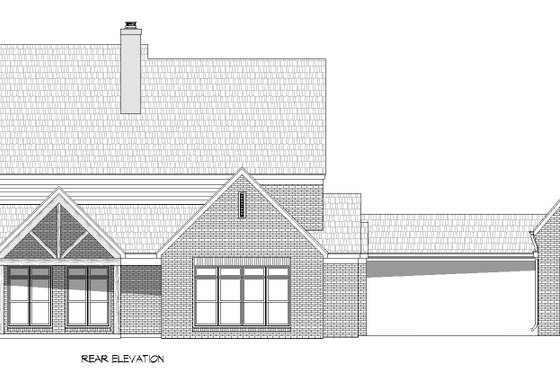 Exterior - Rear Elevation for Southern House Plan #932-843 - 5 bed, 4.5 bath