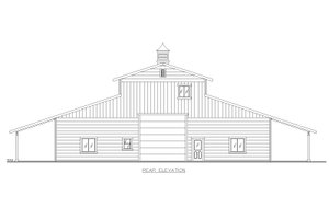 Exterior - Rear Elevation for Farmhouse House Plan #117-1003, 1.5 bath