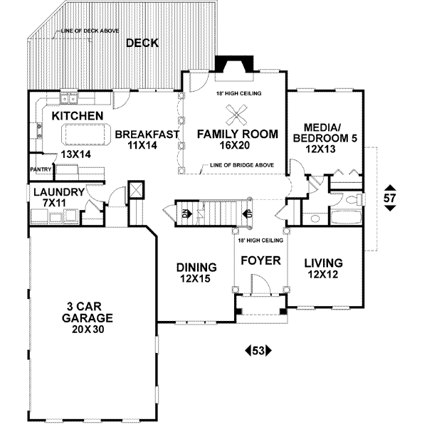 House Design - European Floor Plan - Main Floor Plan #56-212
