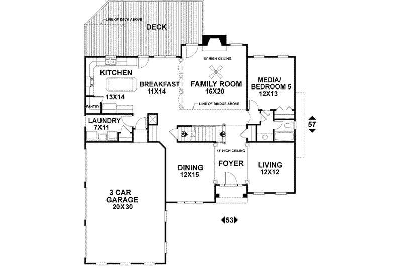 Dream House Plan - Floor Plan - Main Floor for European House Plan #56-212 - 5 bed, 4 bath