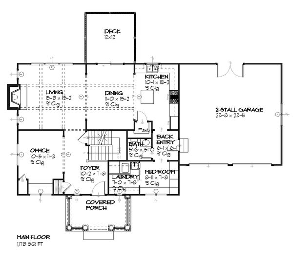 Dream House Plan - Colonial Floor Plan - Main Floor Plan #901-22