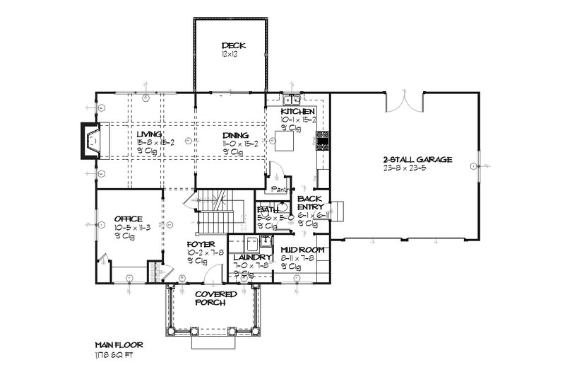 Dream House Plan - Floor Plan - Main Floor for Colonial House Plan #901-22 - 3 bed, 2.5 bath