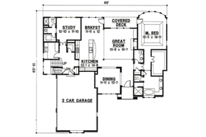 Floor Plan - Main Floor for Traditional House Plan #67-846 - 5 bed, 5 bath