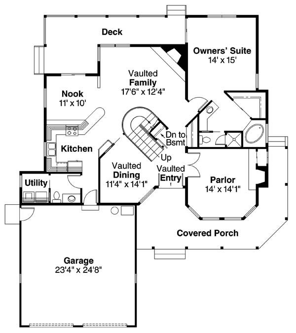 Home Plan - Traditional Floor Plan - Main Floor Plan #124-109