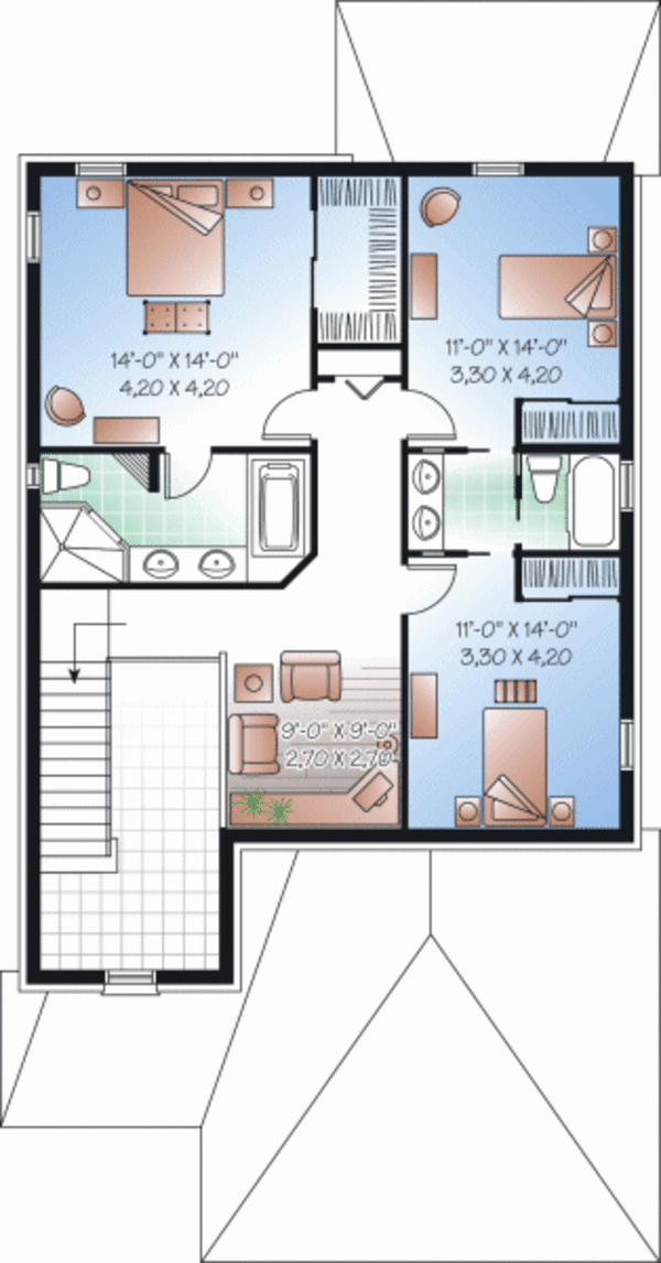 House Plan Design - Traditional Floor Plan - Upper Floor Plan #23-2254