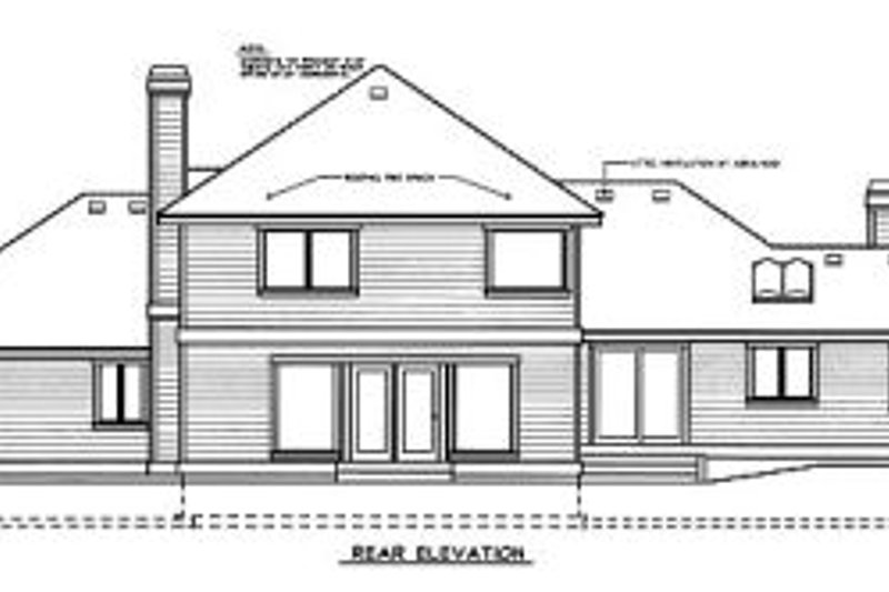 Architectural House Design - Exterior - Rear Elevation for Traditional House Plan #97-220 - 4 bed, 3 bath