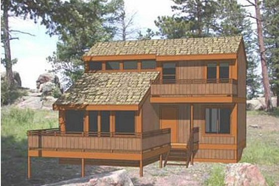 Exterior - Front Elevation for Modern House Plan #116-103 - 3 bed, 2 bath