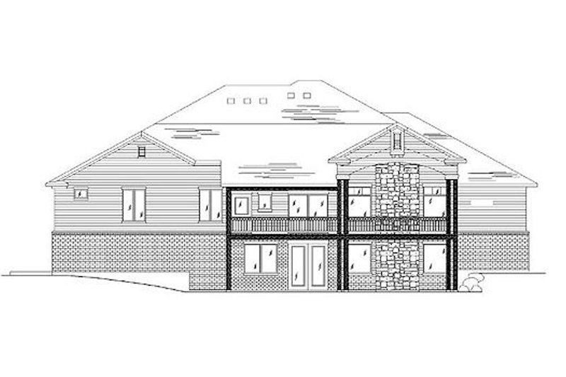 Home Plan - Exterior - Rear Elevation for European House Plan #5-368 - 7 bed, 4.5 bath