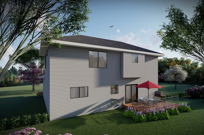 House Design - Exterior - Rear Elevation for Prairie House Plan #70-1505 - 3 bed, 2.5 bath
