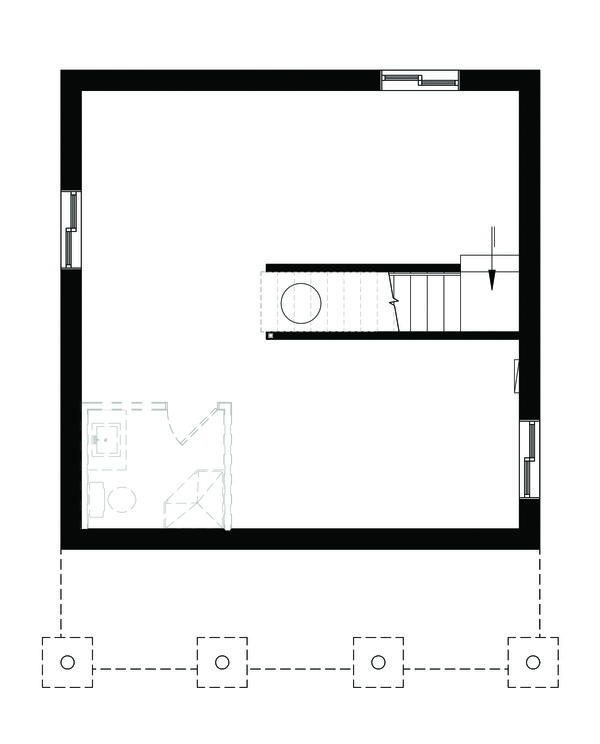 House Plan Design - Cottage Floor Plan - Lower Floor Plan #23-2300