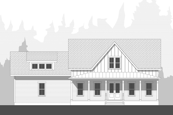 Exterior - Front Elevation 3 for Farmhouse House Plan #461-72 - 3 bed, 2.5 bath