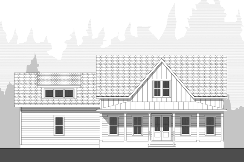 House Blueprint - Exterior - Front Elevation 3 for Farmhouse House Plan #461-72 - 3 bed, 2.5 bath