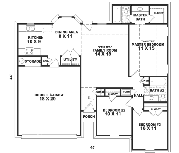 Traditional Floor Plan - Main Floor Plan #81-166