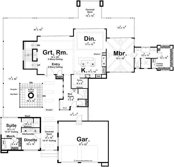 Dream House Plan - Modern Floor Plan - Main Floor Plan #455-492