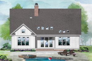 Exterior - Rear Elevation for Country House Plan #929-1081 - 4 bed, 3 bath