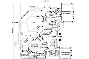 Floor Plan - Main Floor for European House Plan #27-277 - 5 bed, 5.5 bath